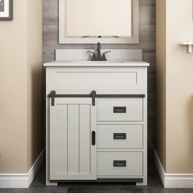 Style Selections Morriston 30-Inch White Bathroom Vanity with Sink