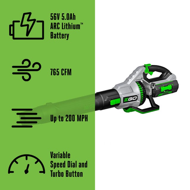 EGO POWER+ 56-Volt 765-CFM 200-MPH Handheld Leaf Blower 5.0 Ah Battery Included Charger – New – photo 2