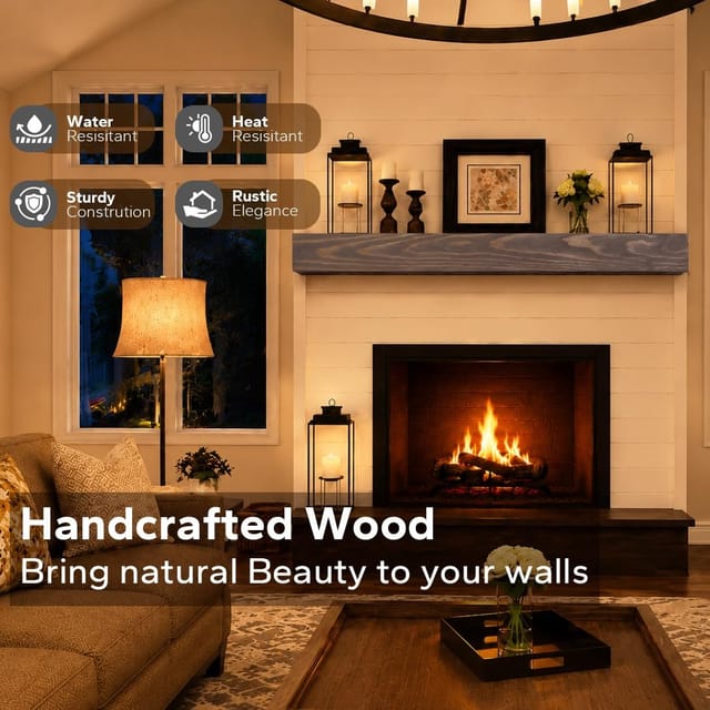 72" Solid Wood Mantel Shelf for fireplace – Dark Walnut – New – photo 5