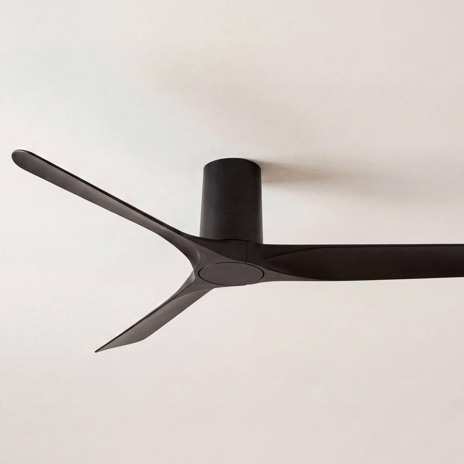 52" Casa Vieja Zebec Hugger Ceiling Fan with Remote – Black – New