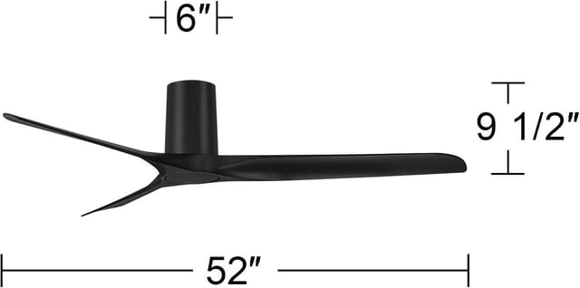 52" Casa Vieja Zebec Hugger Ceiling Fan with Remote – Black – New – photo 4