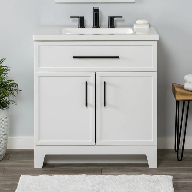 30" Style Selections Potter White Single Sink Vanity – New – photo 1