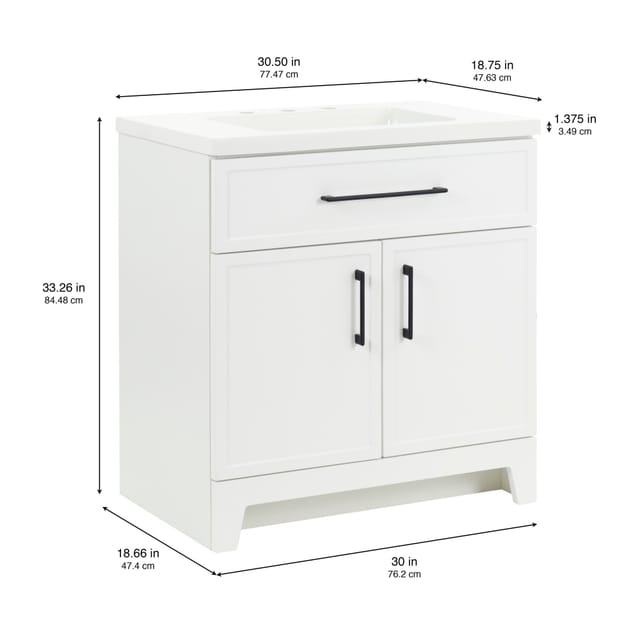 30" Style Selections Potter White Single Sink Vanity – New – photo 4