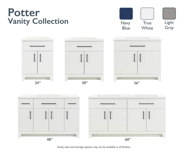 30" Style Selections Potter White Single Sink Vanity – New – photo 5