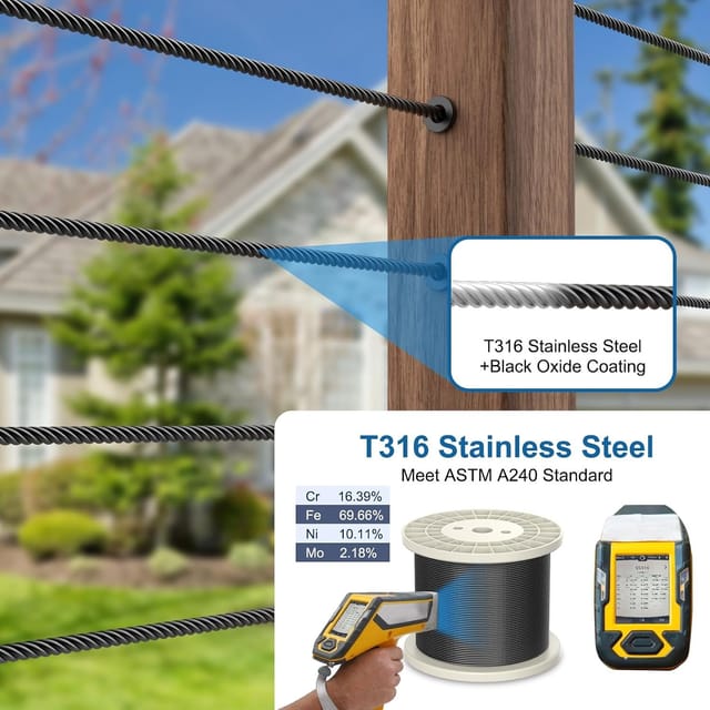 250 ft Black Stainless Steel Cable with Cutter – New – photo 6