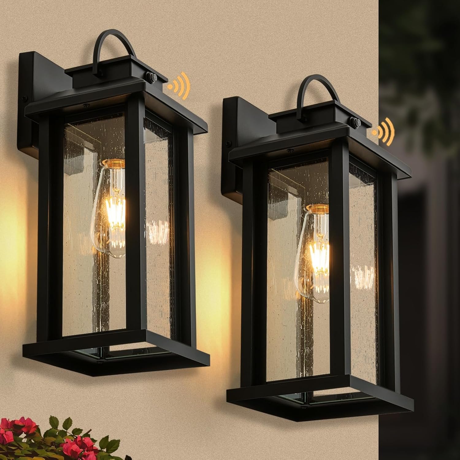15.5" Yonaveil Dusk to Dawn Outdoor Wall Lights (2-Pack) – New