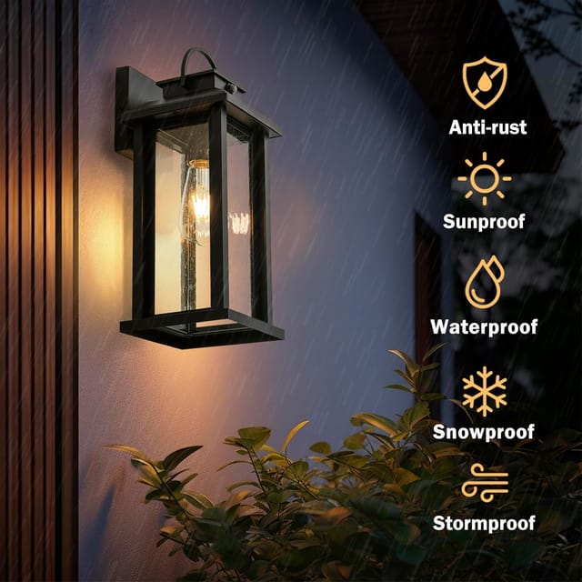 15.5" Yonaveil Dusk to Dawn Outdoor Wall Lights (2-Pack) – New – photo 2