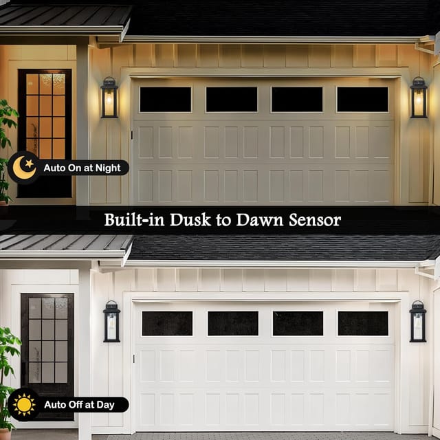 15.5" Yonaveil Dusk to Dawn Outdoor Wall Lights (2-Pack) – New – photo 3