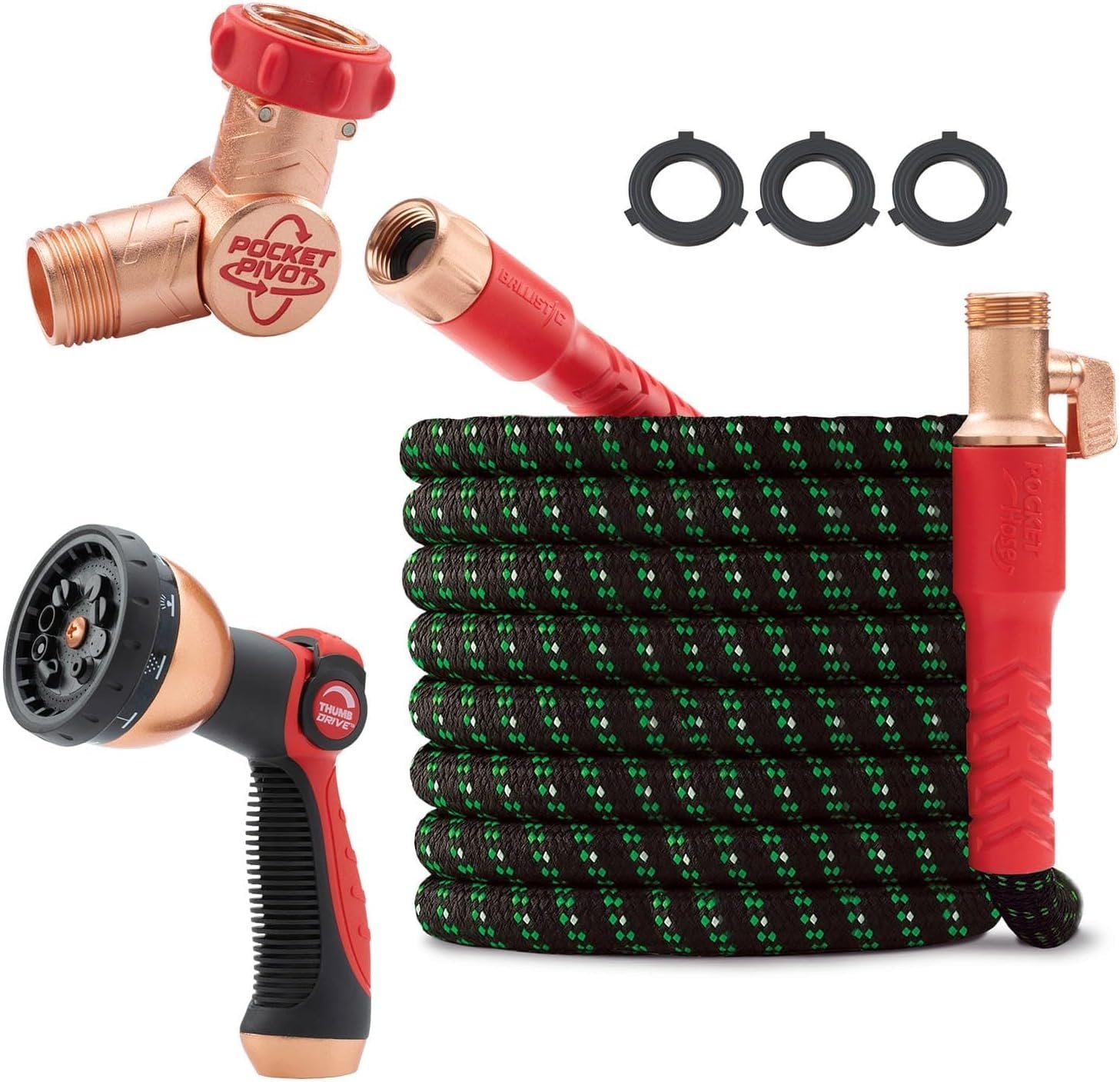 75 ft Ballistic Double UV Expandable Garden Hose – New