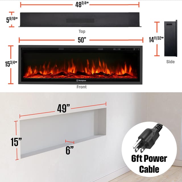50" Westinghouse Electric Fireplace Heater – New – photo 2