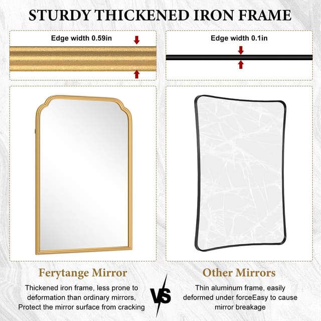 18" x 24" Ferytange Gold Decorative Wall Mirror – New – photo 8