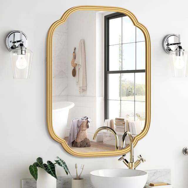 18" x 24" Ferytange Gold Decorative Wall Mirror – New