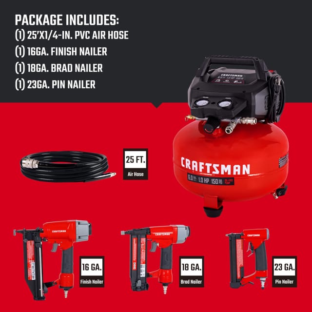 CRAFTSMAN 6-Gallon Electric 150 PSI Pancake Air Compressor – New – photo 3