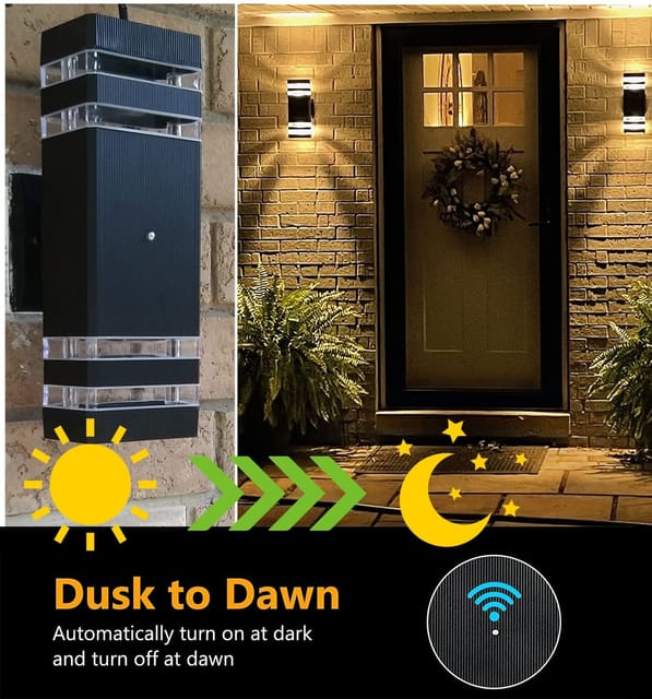 Tewei 1-Pack LED Porch Outdoor Wall Lights Fixture with Sensor – New – photo 4