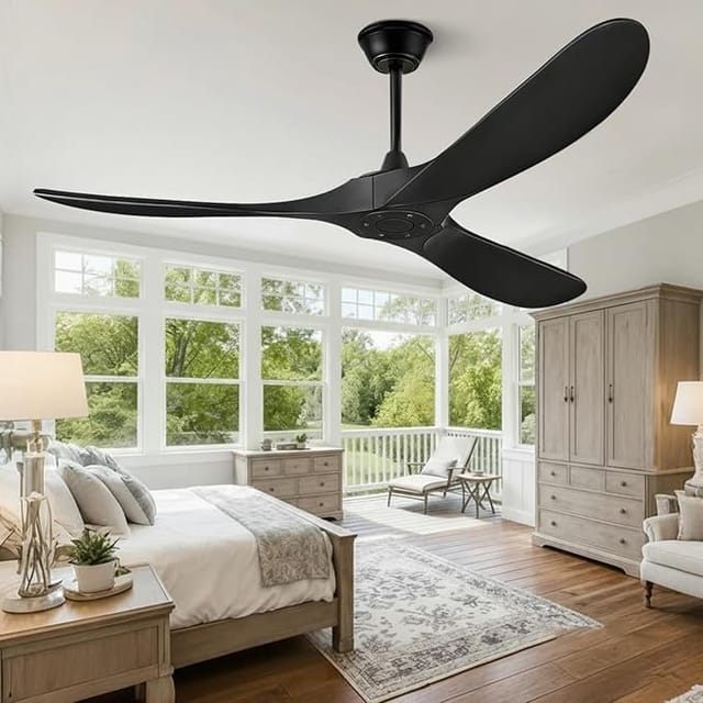 52" Ceiling Fan Without Light – Matte Black – Used – Good – photo 1