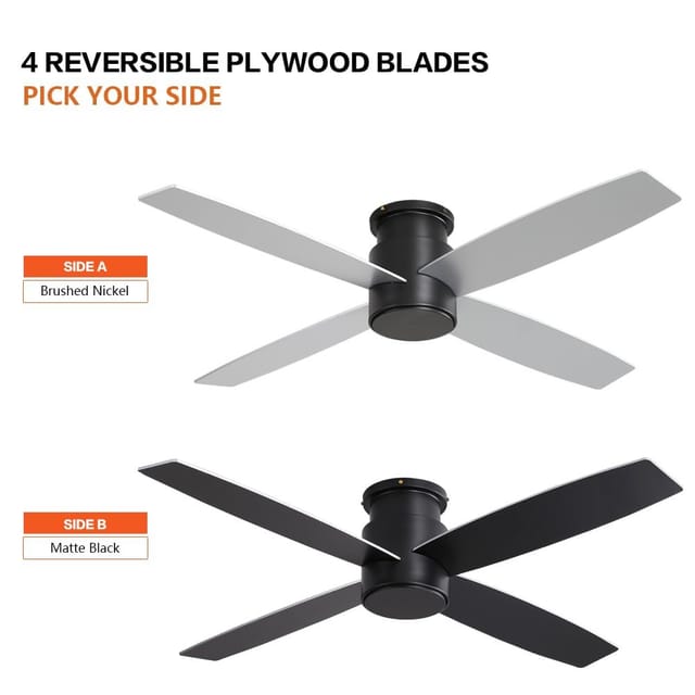 52" Ceiling Fan Without Light – Matte Black – Used – Good – photo 5