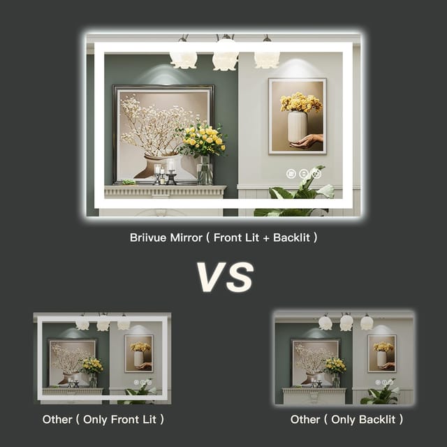 Briivue 48" x 40" LED Bathroom Mirror with Lights – New – photo 3