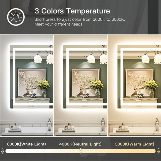 Briivue 48" x 40" LED Bathroom Mirror with Lights – New – photo 4