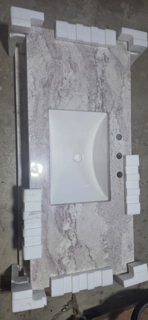 49" Style Cultured Marble Undermount Single Sink Widespread Top Faucet Mount Bathroom Vanity – New – photo 6