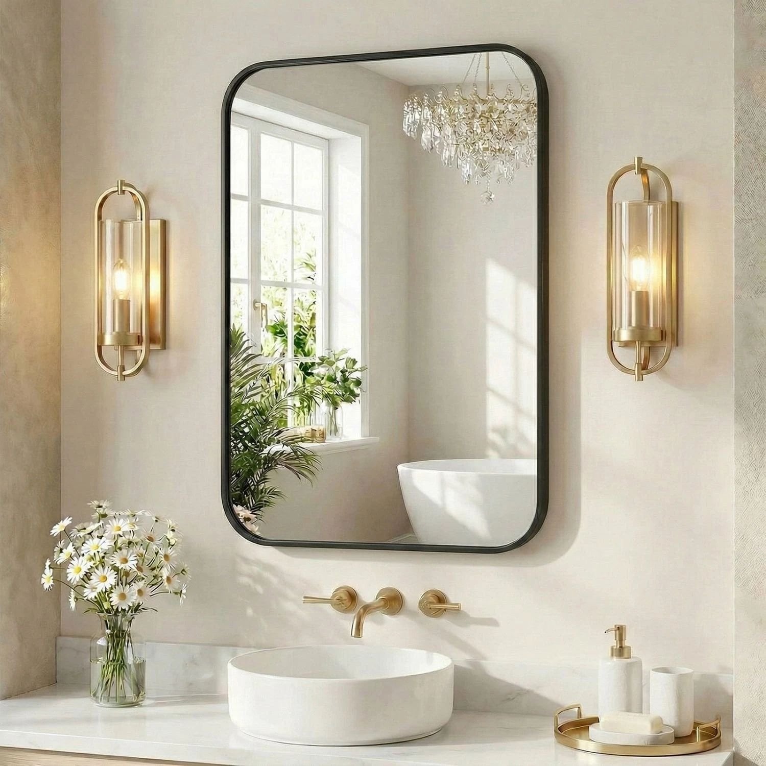 Rectangular Wall Metal Frame Bathroom Vanity Mirror – New
