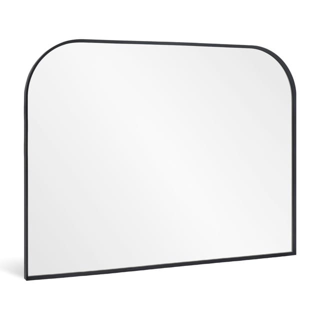 Black Arched Mantle Mirror 36" x 30" – New – photo 2