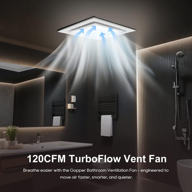 Bathroom Exhaust Fan with LED Light – New – photo 3