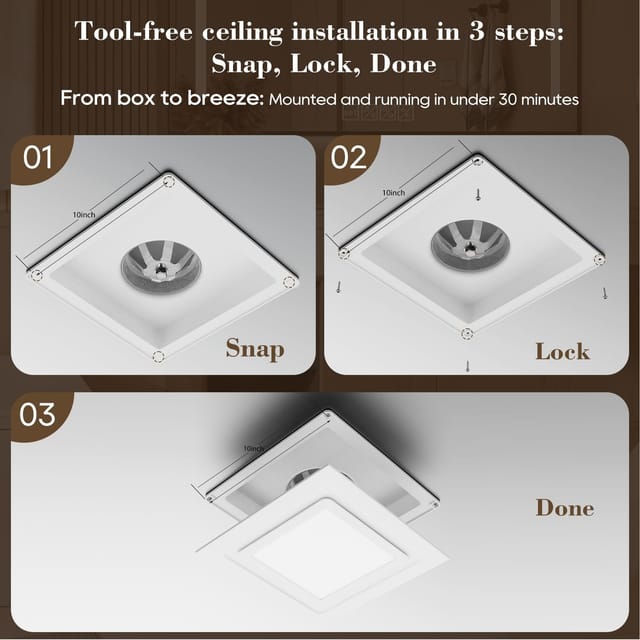 Bathroom Exhaust Fan with LED Light – New – photo 8