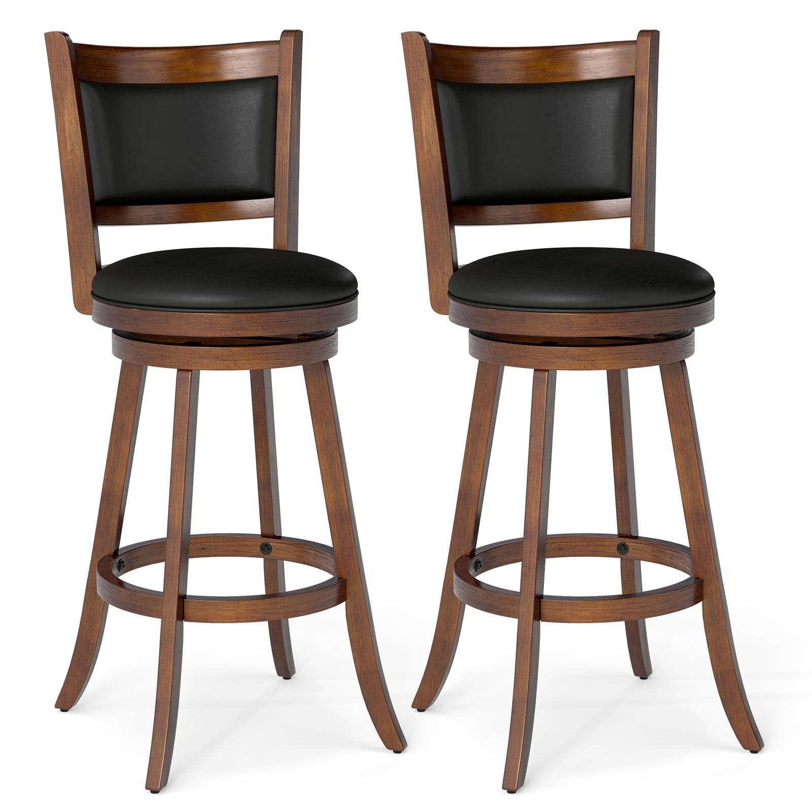 29" Set of 2 Swivel Bar Stools – Espresso – Used – Good