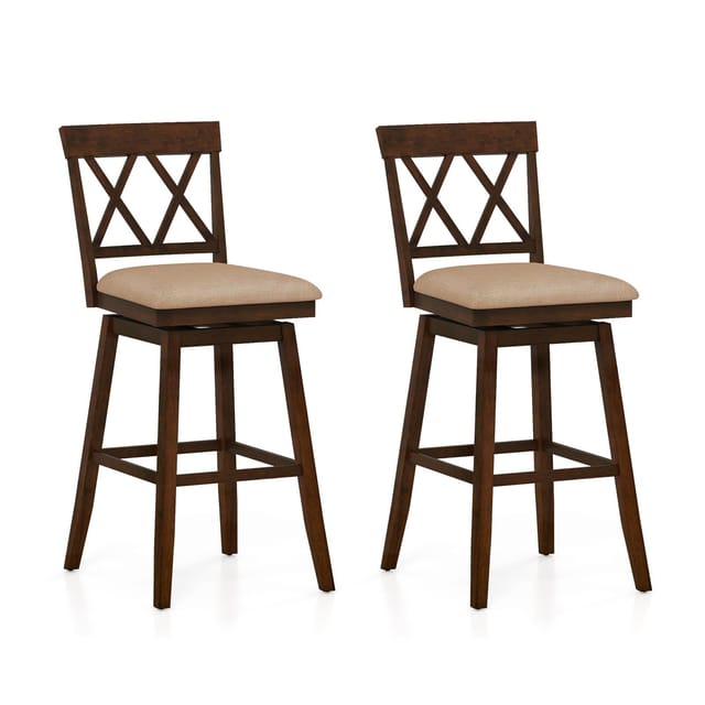 29" Set of 2 Swivel Bar Stools – Espresso – Used – Good – photo 5