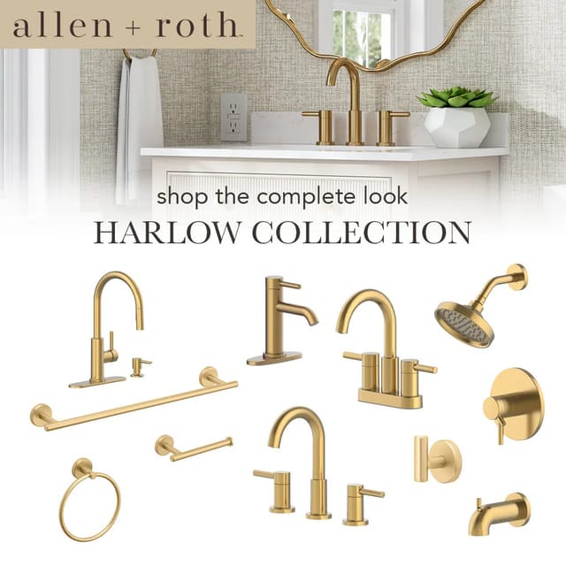 Brushed Gold Widespread 2-Handle High-Arc Bathroom Sink Faucet – New – photo 5