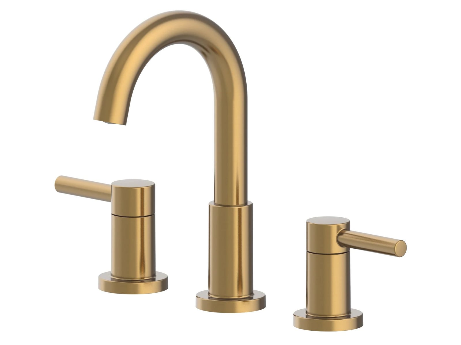 Brushed Gold Widespread 2-Handle High-Arc Bathroom Sink Faucet – New