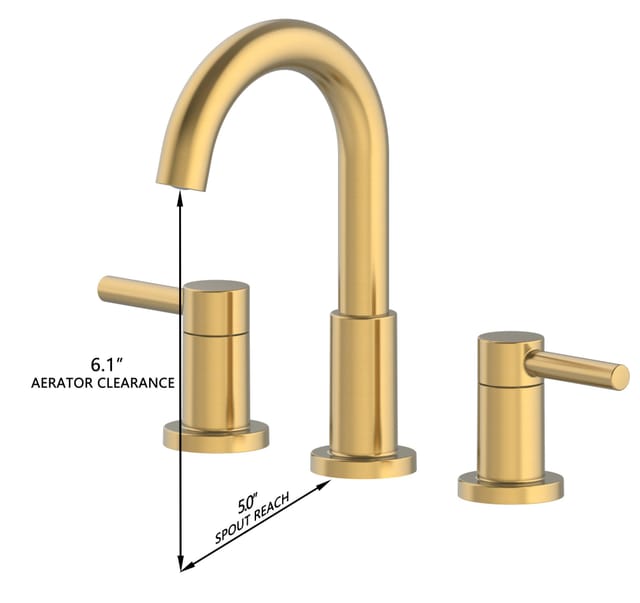 Brushed Gold Widespread 2-Handle High-Arc Bathroom Sink Faucet – New – photo 3