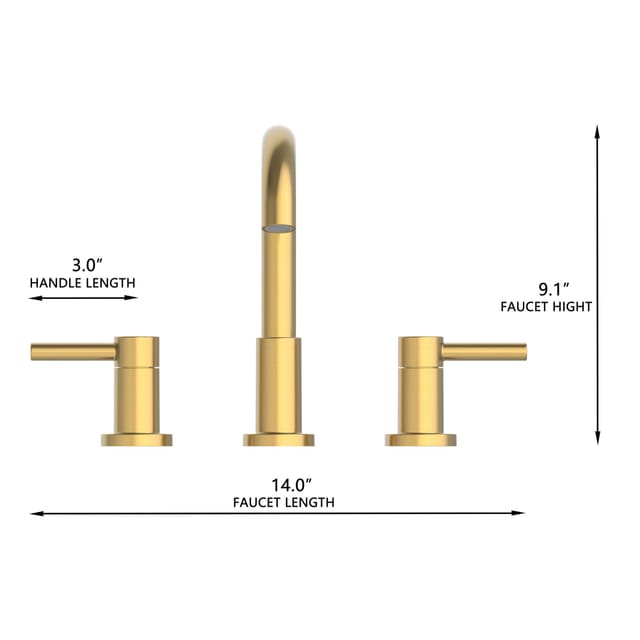 Brushed Gold Widespread 2-Handle High-Arc Bathroom Sink Faucet – New – photo 4