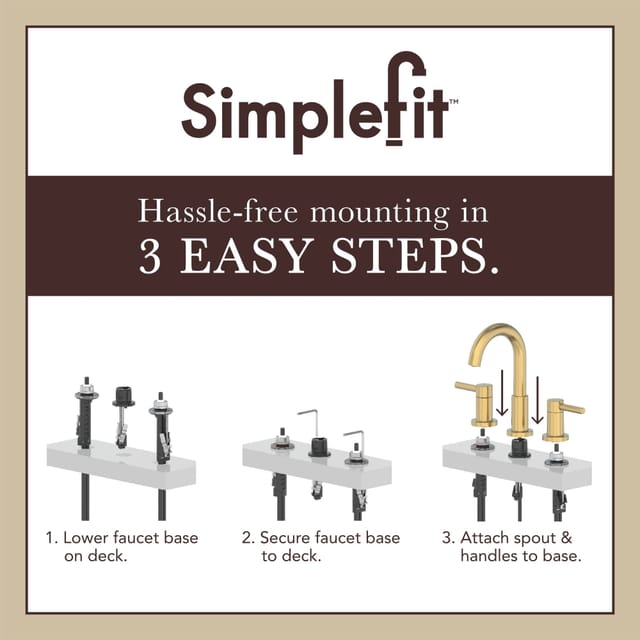 Brushed Gold Widespread 2-Handle High-Arc Bathroom Sink Faucet – New – photo 9