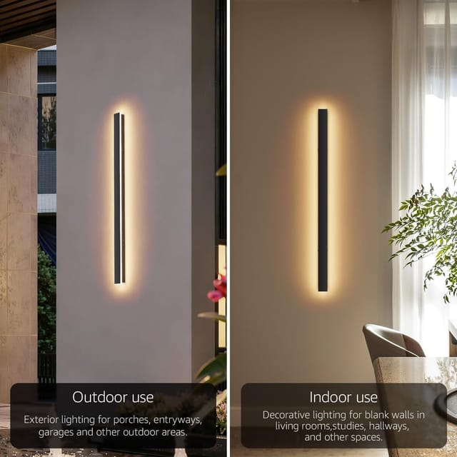 40" Outdoor LED Wall Lights (2-Pack) – Black – New – photo 5