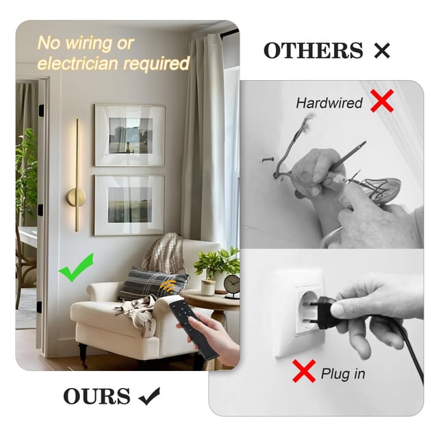 Battery Operated Modern Wall Sconce Set of Two – New – photo 2