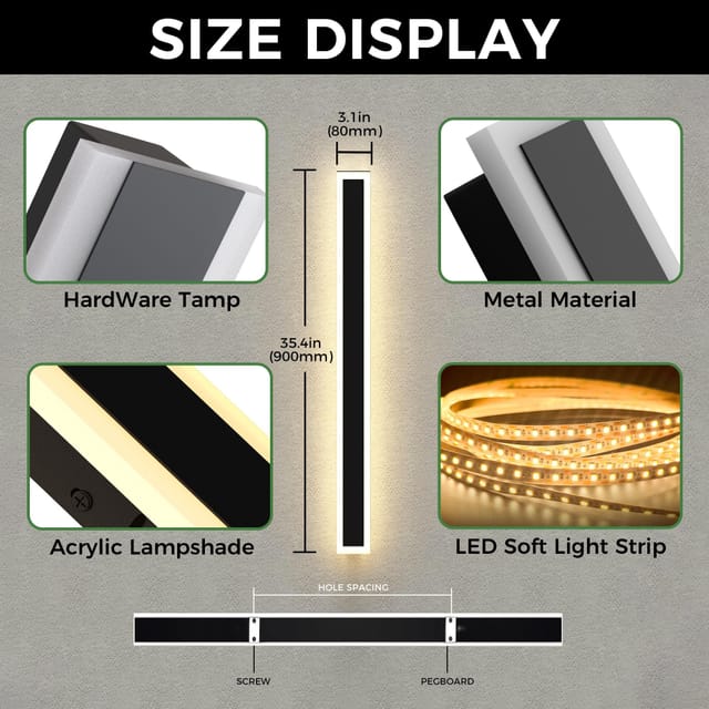 Doresshop Black Linear LED Wall Sconce – Used – Good – photo 5