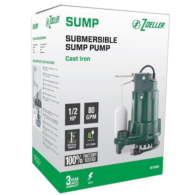 HP 1/2- 115-Volt 80.0-GPM Cast Iron Submersible Sump Pump – New – photo 2