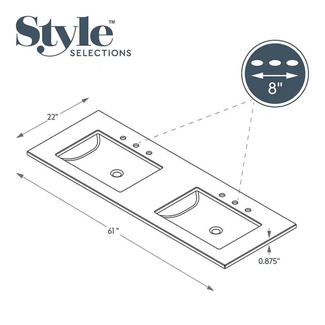 61" Double Sink Top Bathroom Vanity – New – photo 6