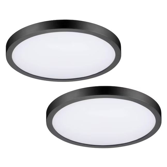Edge Light 13-in Black Indoor, Outdoor 1 -Light LED Tunable White Flush Mount Light with Plastic