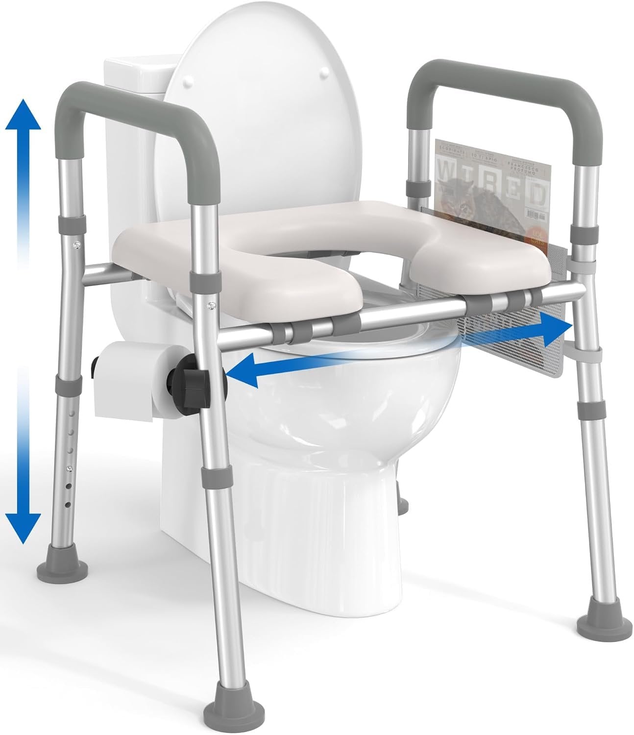 HOMLAND Adjustable Toilet Seat Riser with Handles