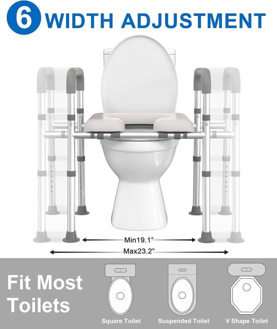 HOMLAND Adjustable Toilet Seat Riser with Handles – photo 2