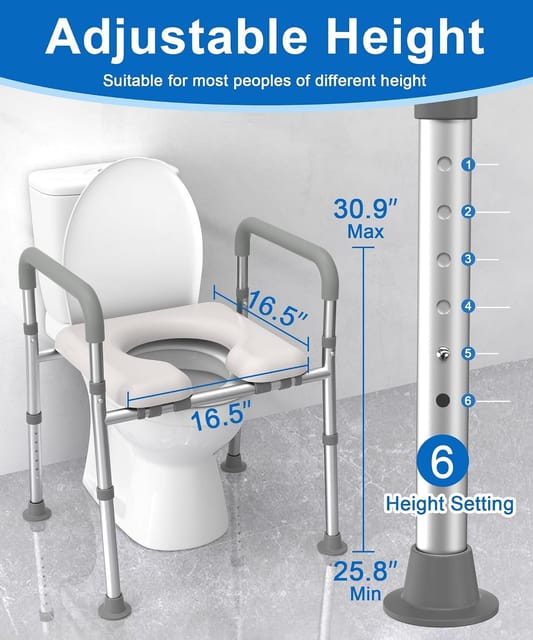 HOMLAND Adjustable Toilet Seat Riser with Handles – photo 3