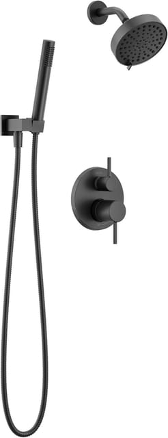 Delta Modern Round Shower System Trim Kit, Matte Black, T342704-BL