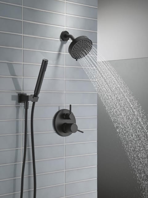 Delta Modern Round Shower System Trim Kit, Matte Black, T342704-BL – photo 2