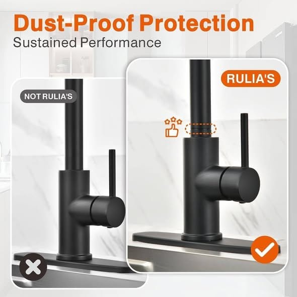 Kitchen Faucet with Metal Spray Head – Matte Black – New – photo 4