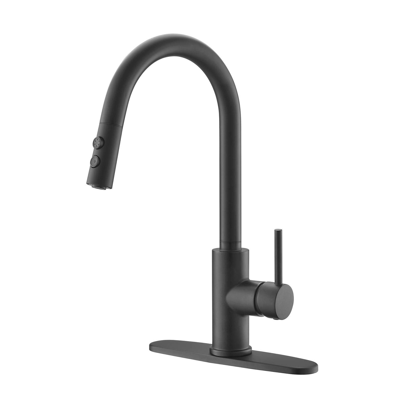 Kitchen Faucet with Metal Spray Head – Matte Black – New