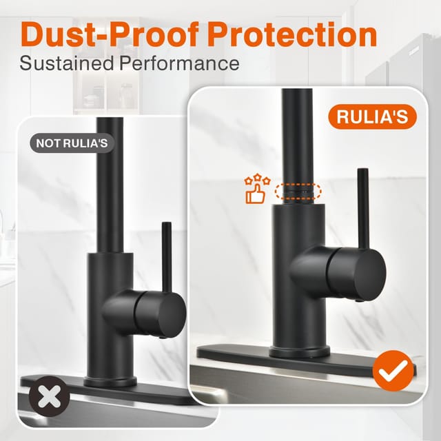 Kitchen Faucet with Metal Spray Head – Matte Black – New – photo 6