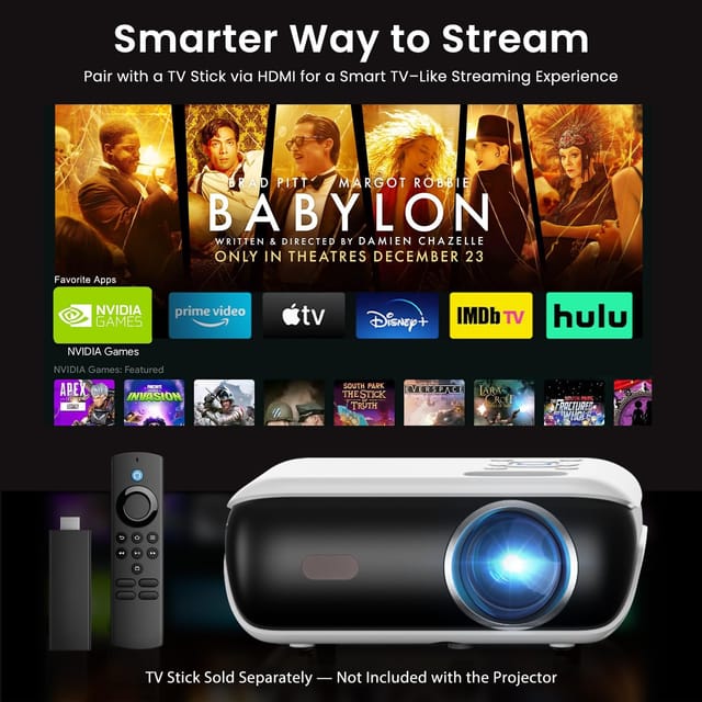 1080p Bluetooth Projector, Standard – photo 3