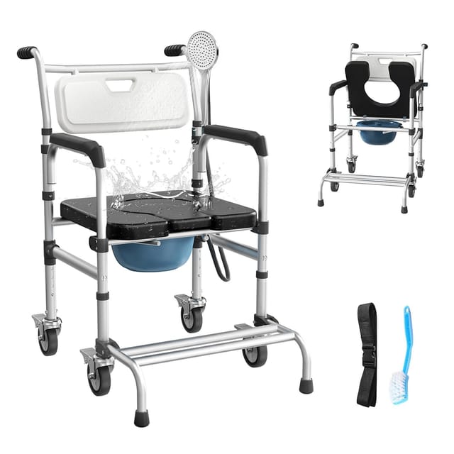 Rolling Shower and Bedside Chair aka Transporting Chair– New – photo 6